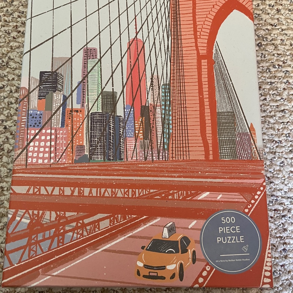 Eccolo Orange and Coral City Bridge 500-Piece Puzzle